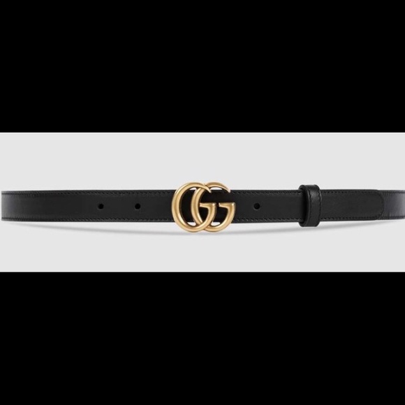 Gucci leather Belt with double G buckle